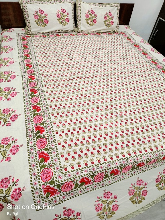 Authentic Jaipur Print Double Bed sheet-Pure Cotton